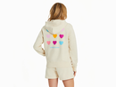 Life is Good Women's Good Vibes Fleece Zip Hoodie - Clean Heart Grid