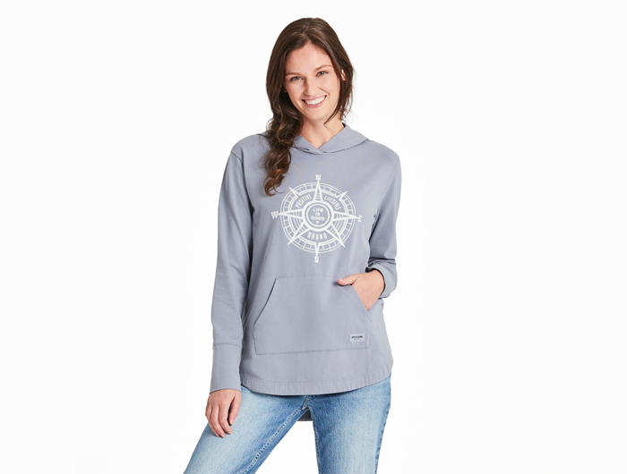 Life is Good Women's Crusher-Flex Hoodie Tunic - Positive Compass