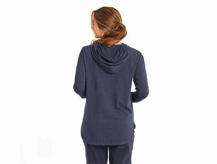 Life is Good Women's Crusher-Flex Hoodie Tunic - Groovy Hello Sunshine