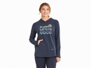 Life is Good Women's Crusher-Flex Hoodie Tunic - Groovy Hello Sunshine