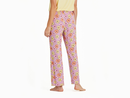 Life is Good Women's Lightweight Sleep Pant - Painted Hibiscus Pattern