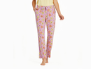 Life is Good Women's Lightweight Sleep Pant - Painted Hibiscus Pattern