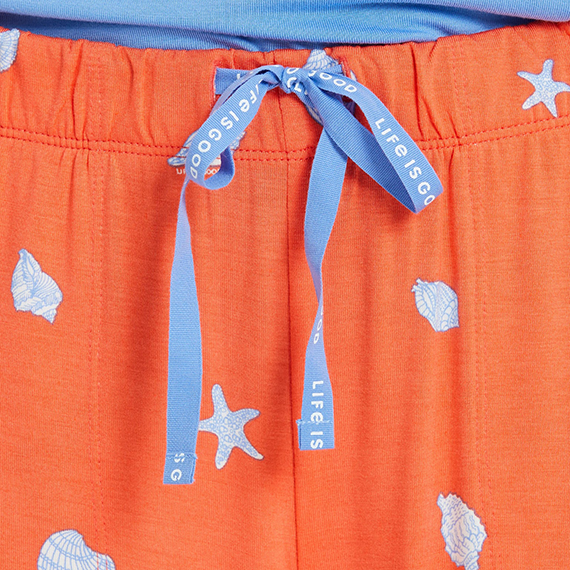 Life is Good Women's Lightweight Sleep Pant - Detailed Seashell Pattern