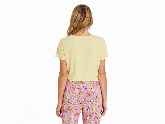 Life is Good Women's Lightweight Sleep Tee - Painted Hibiscus Turtle