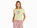 Life is Good Women's Lightweight Sleep Tee - Painted Hibiscus Turtle