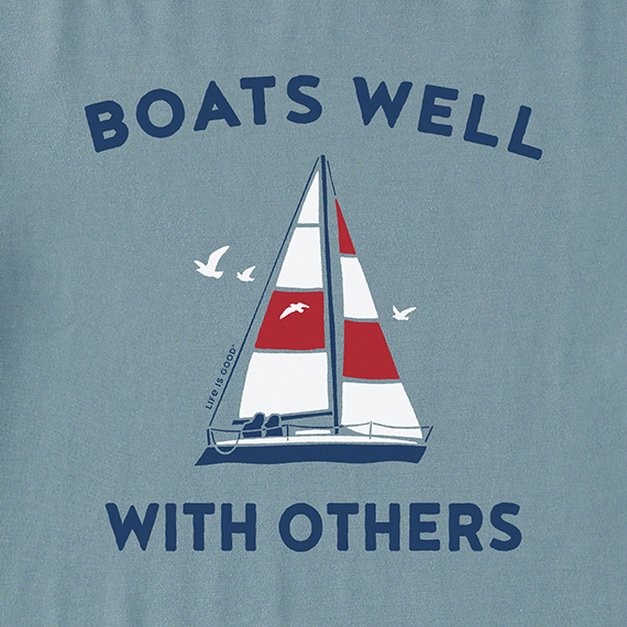Life is Good Men's Crusher Tee - Boats Well with Others Sail Boat Large