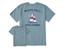 Life is Good Men's Crusher Tee - Boats Well with Others Sail Boat Large
