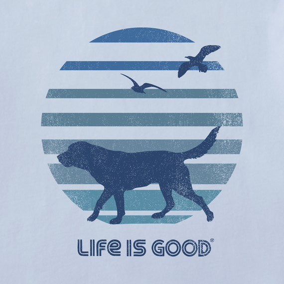 Life is Good Men's Crusher Tee - 70's Retro Dog Beach Walk