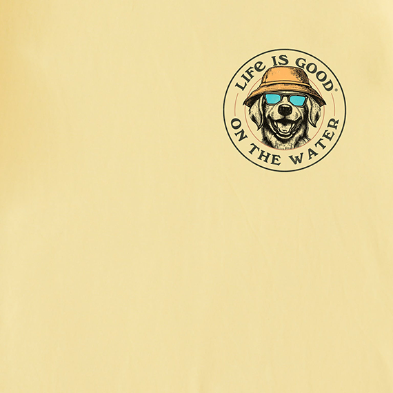 Life is Good Men's Crusher Tee - On the Water Bucket Dog