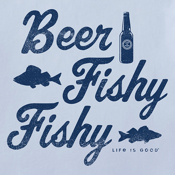 Life is Good Men's Crusher Tee - Beer Fishy Fishy