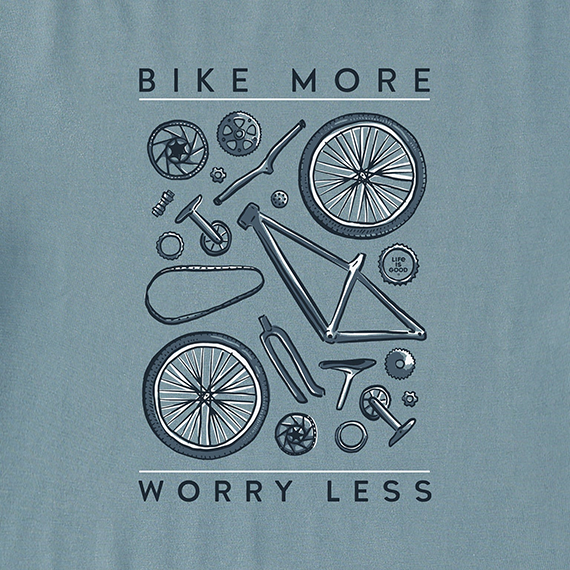 Life is Good Men's Crusher Tee - Bike More Worry Less