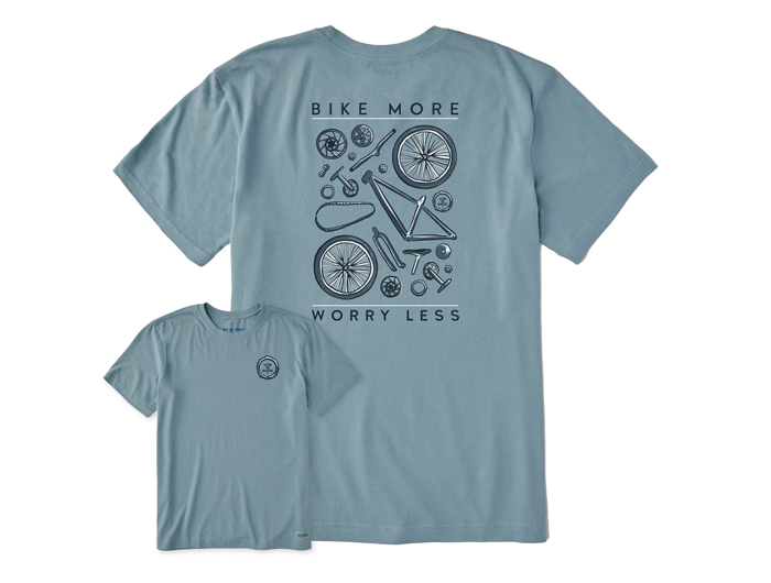 Life is Good Men's Crusher Tee - Bike More Worry Less