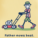 Life is Good Men's Crusher Tee - Jake Father Mows Best Push Mower