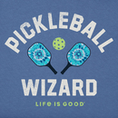 Life is Good Men's Crusher Tee - Tie Dye Pickleball Wizard