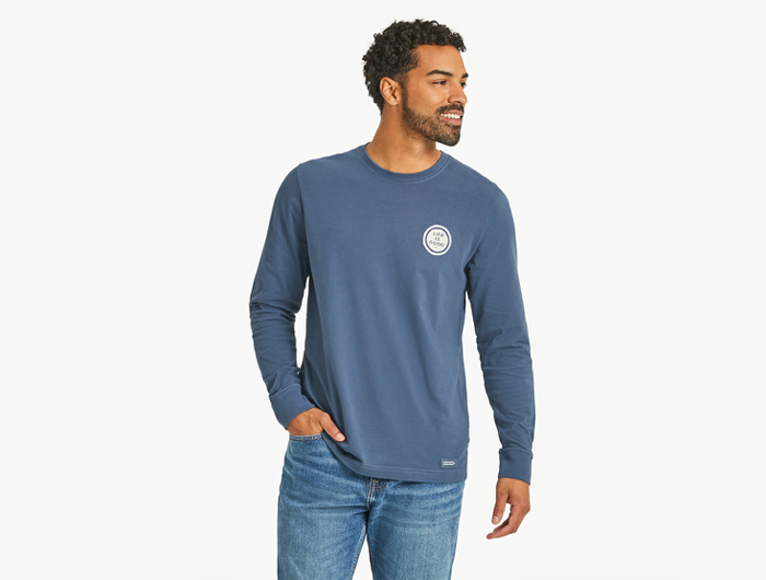 Life is Good Men's Long Sleeve Crusher Tee - Golf More Worry Less