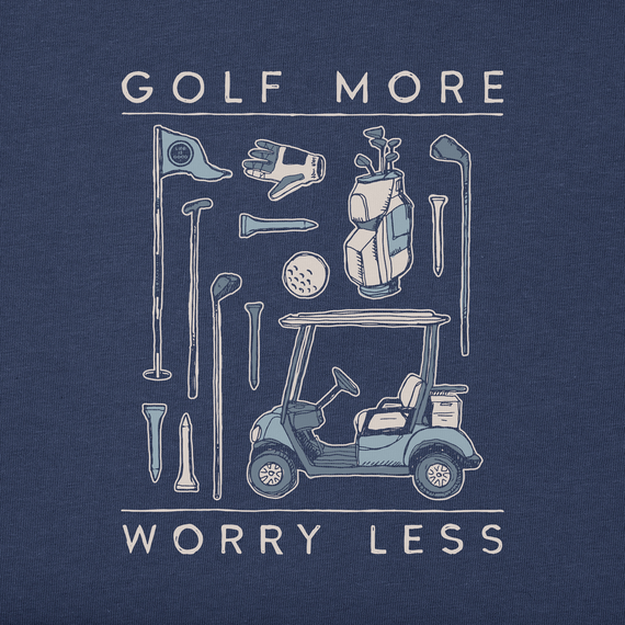 Life is Good Men's Long Sleeve Crusher Tee - Golf More Worry Less