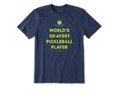 Life is Good Men's Crusher Lite Tee - World's Okayest Pickleball Player