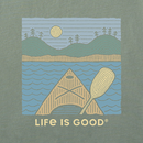 Life is Good Men's Crusher Lite Tee - Woodblock Kayak