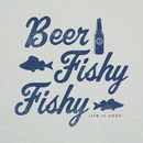 Life is Good Men's Textured Slub Hoodie - Beer Fishy Fishy