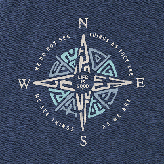 Life is Good Men's Textured Slub Hoodie - Tribal Compass