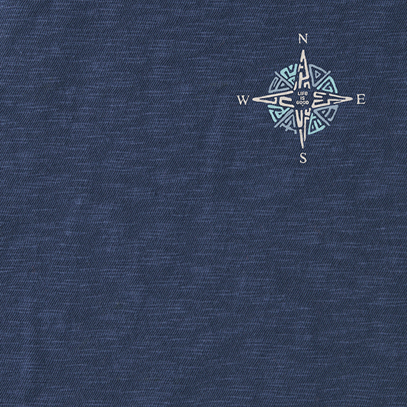 Life is Good Men's Textured Slub Hoodie - Tribal Compass