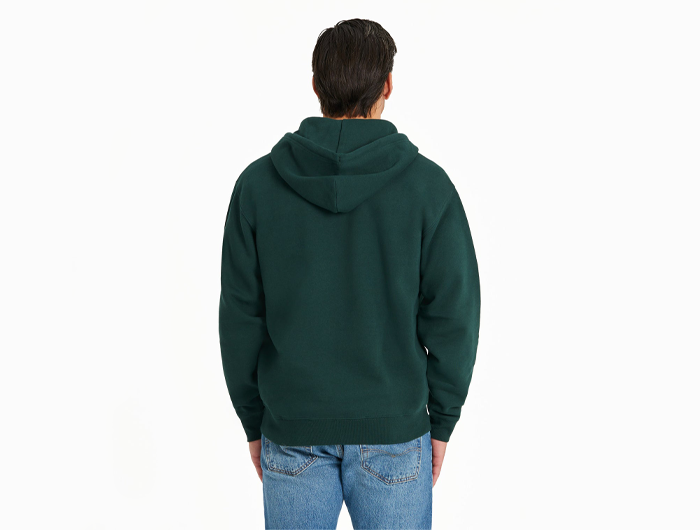 Life is Good Men's Good Vibes Fleece Zip Hoodie - Three Striped Block