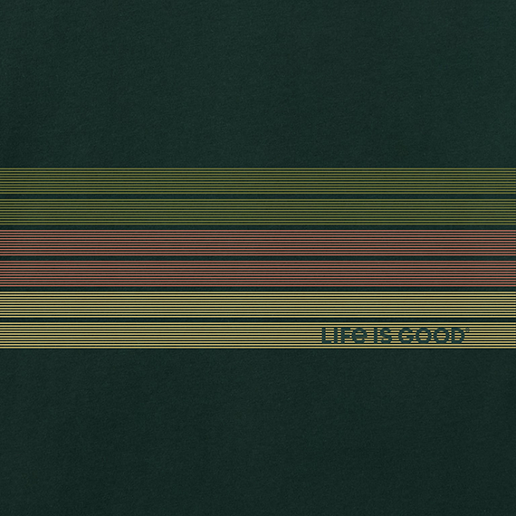 Life is Good Men's Good Vibes Fleece Zip Hoodie - Three Striped Block