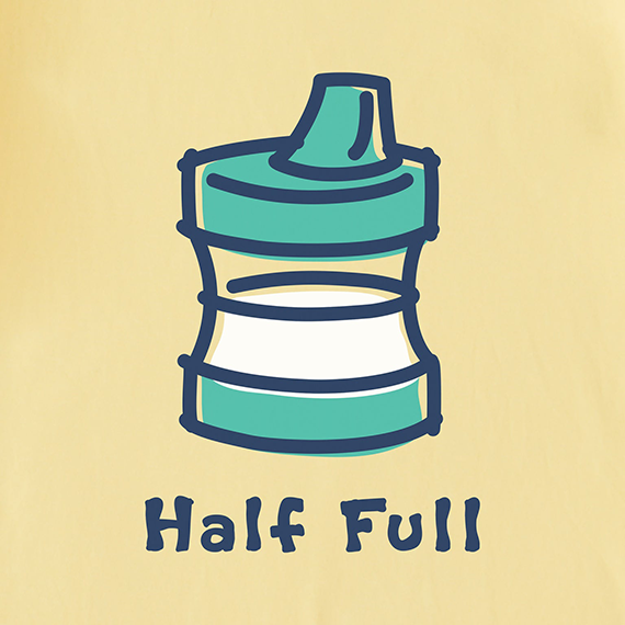 Life is Good Infant Crusher Baby Bodysuit - Half Full Sippy Cup