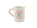 Life is Good Diner Mug - Peace Love Coffee Floral