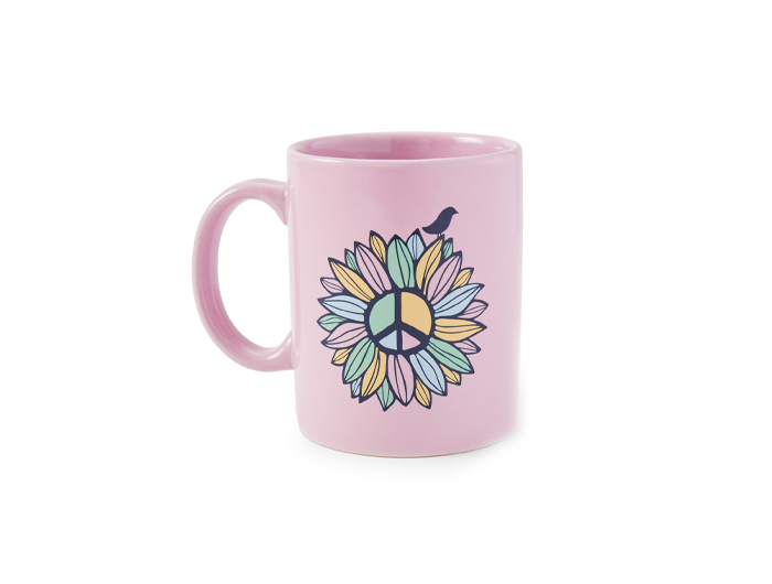 Life is Good Jake's Mug - Peace Sign Flower