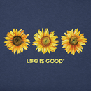 Life is Good Women's Crusher Tee - 3 Sunflowers