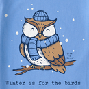 Life is Good Women's Long Sleeve Crusher Tee - Winter Is for the Birds Owl