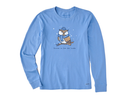 Life is Good Women's Long Sleeve Crusher Tee - Winter Is for the Birds Owl