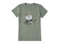 Life is Good Women's Crusher Tee - Snowman with White Wine