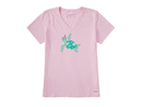Life is Good Women's Crusher Vee - Stylish Sea Turtle