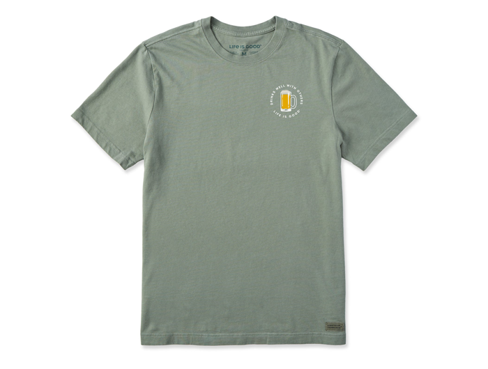 Life is Good Men's Crusher Tee - Drinks Well with Others Beer