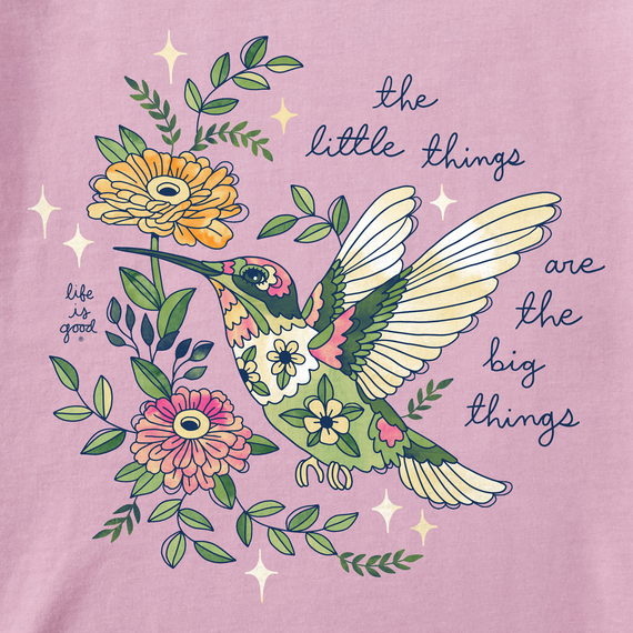 Life is Good Women's Crusher Tee - Realaxed Little Thing Hummingbird