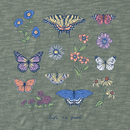 Life is Good Women's Relaxed Fit Slub Tee - Butterflies and Wildflowers