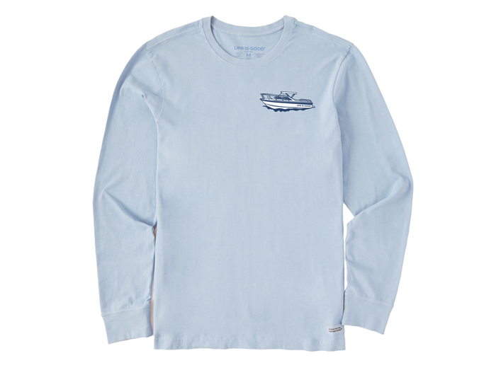 Life is Good Men's Long Sleeve Crusher Tee - Clean Boats Well with Others