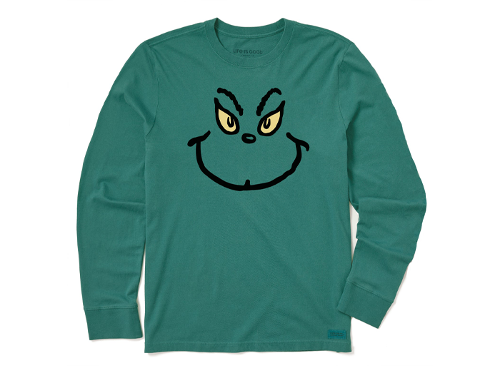 Life is Good x Dr. Seuss Men's Long Sleeve Crusher Tee - Grinch Grin
