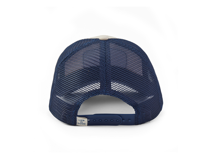 Life is Good Hard Mesh Back Cap - Sunrise Water Stripe