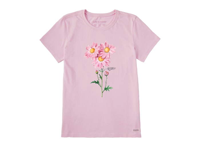 Life is Good Women's Crusher Tee - Antique Pink Flowers