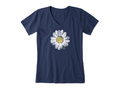 Life is Good Women's Crusher Vee - Painted Daisy Petals