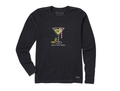 Life is Good Women's Long Sleeve Crusher Tee - Santa's Little Helper Martini