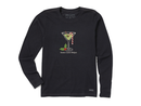 Life is Good Women's Long Sleeve Crusher Tee - Santa's Little Helper Martini