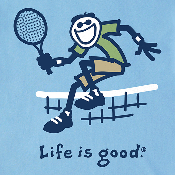 Life is Good Men's Crusher Tee - Jump Tennis Jake