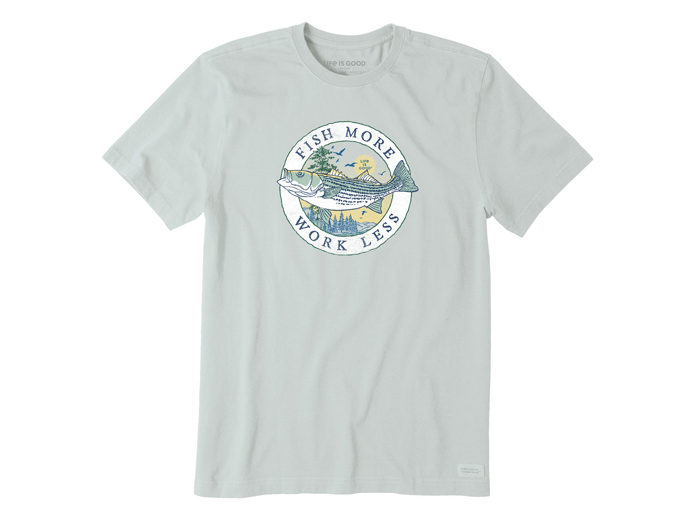 Life is Good Men's Crusher Tee - Fineline Fish More Work Less