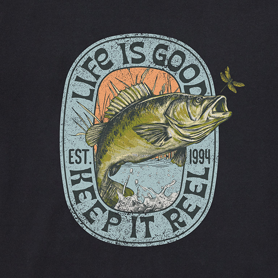 Life is Good Men's Crusher Tee - Keep It Reel Bass Jump