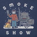 Life is Good Men's Crusher Tee - Snowy Smoke Show Jake & Rocket
