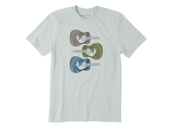 Life is Good Men's Crusher Tee - Tie Dye Guitars